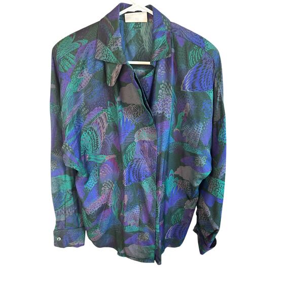 Ellen Tracy 100% Silk Size 6 Vintage blouse - Picture 1 of 12